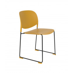Chaises jaunes design Stacks à pieds luges - lot de 4
