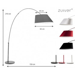 Lampadaire Arc Blanc Zuiver Luminaire Design sur Pied en Métal Abat-Jour en  Polyester 40x40x222,5cm - L'Héritier du Temps