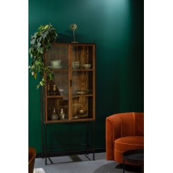 Vitrine en bois recyclé avec portes vitrées BERLIN - Dutchbone