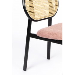 Chaise SPIKE en canne de rotin et assise en tissu - Zuiver