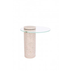 Table d'appoint ROSALINA en terrazzo rose - Zuiver
