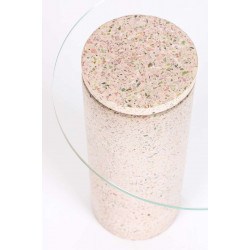 Table d'appoint ROSALINA en terrazzo blanc - Zuiver
