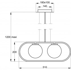 Suspension design Tacatac boules de verre - Aluminor
