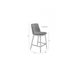 Lot de 2 tabouret design en tissu LIONEL 65cm - Boite à design