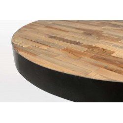 Table de bar bistrot ronde en bois et métal H93 cm - Maze - Boite à design