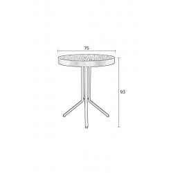Table de bar bistrot ronde en bois et métal H93 cm - Maze - Boite à design