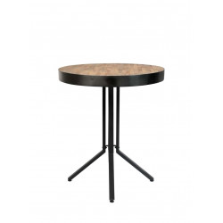 Table de bar bistrot ronde en bois et métal H93 cm - Maze - Boite à design