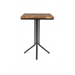 Table de bar bistrot carrée en bois et métal H110 cm - Maze - Boite à design