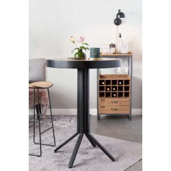 Table de bar bistrot ronde en bois et métal H110cm - Maze - Boite à design