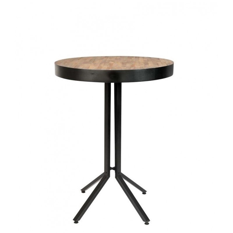 Table de bar bistrot ronde en bois et métal H110cm - Maze - Boite à design