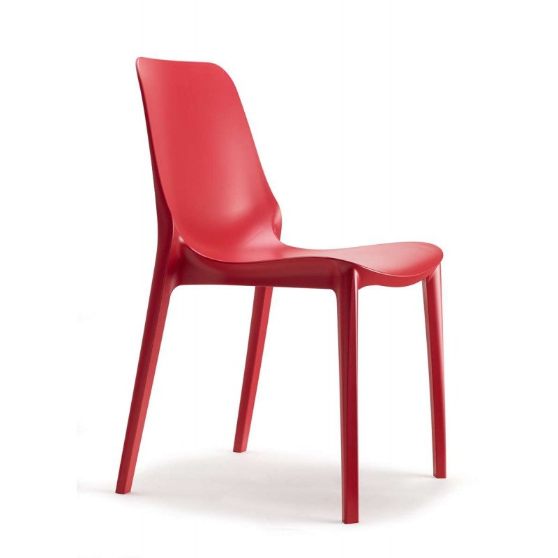Chaise design rouge Ginevra en polypropylène - lot de 2 - Scab design