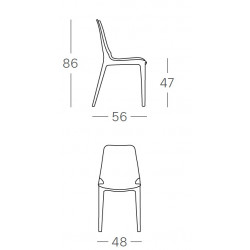 Chaises design Ginevra en polypropylène - lot de 2 - Scab design