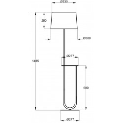 Lampadaire DUO LS T avec tablette ronde - Aluminor