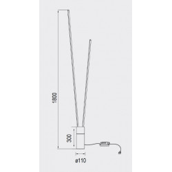 Lampadaire VERTICAL en led intégrée 44W avec variateur - Mantra