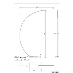 Lampadaire en arc à variateur led Bangkok