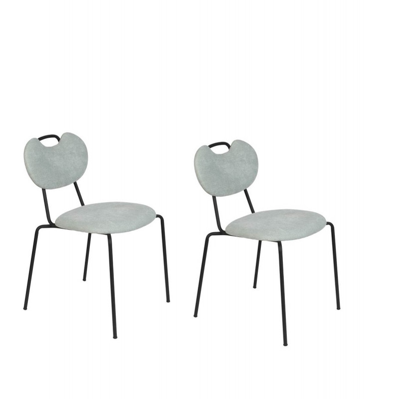 Chaises vertes design en tissu Aspen - lot de 2 - Zuiver