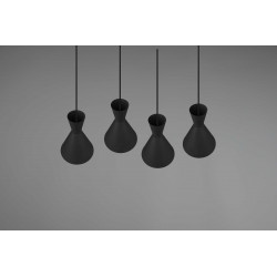 Suspension en ligne 4 lampes noir - Enzo