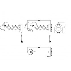 Dimension applique filaire Scissor