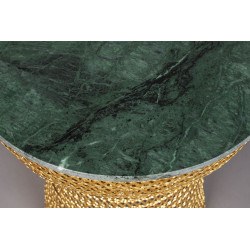 Table d'appoint Gauri couleur or et plateau marbre - Dutchbone