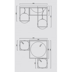 Grand plafonnier 5L Desigual en métal et verre - Mantra