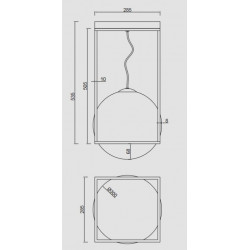 Grand semi plafonnier 1L Desigual en métal et verre 30cm - Mantra