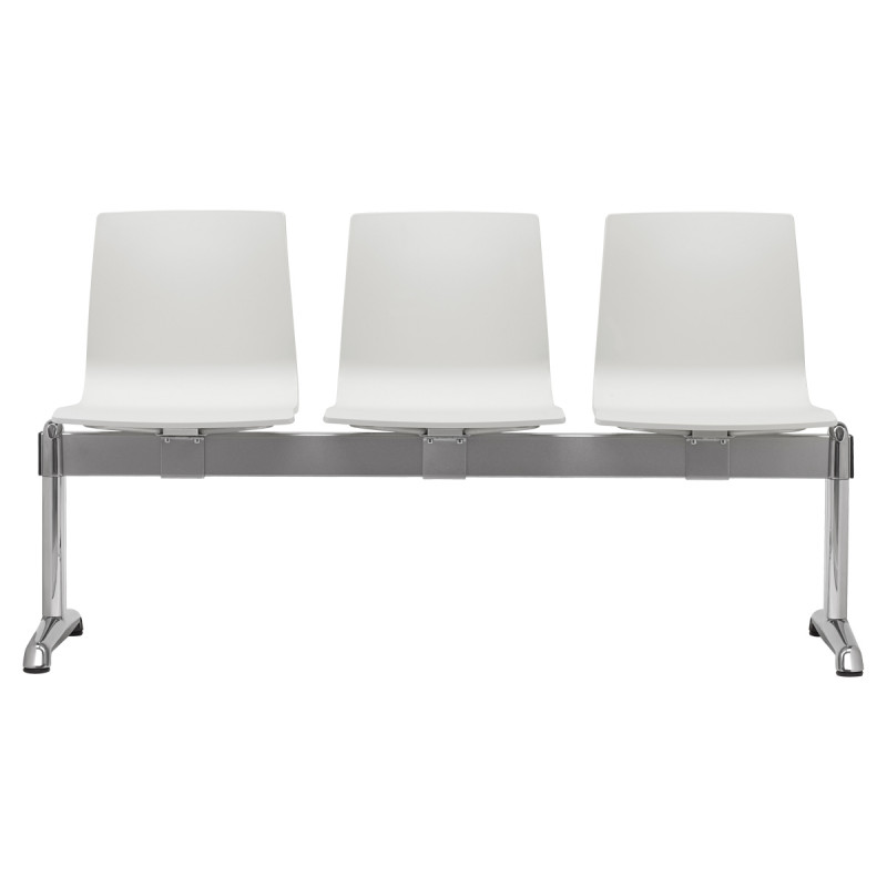 Banc de salle d'attente ignifugé Bench Alice 3 assises blanches - Scab design Banc de salle d'attente ignifugé Bench Alice 3 assises blanches - Scab design