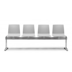 Banc de salle d'attente ignifugé Bench Alice 4 assises gris clair - Scab design