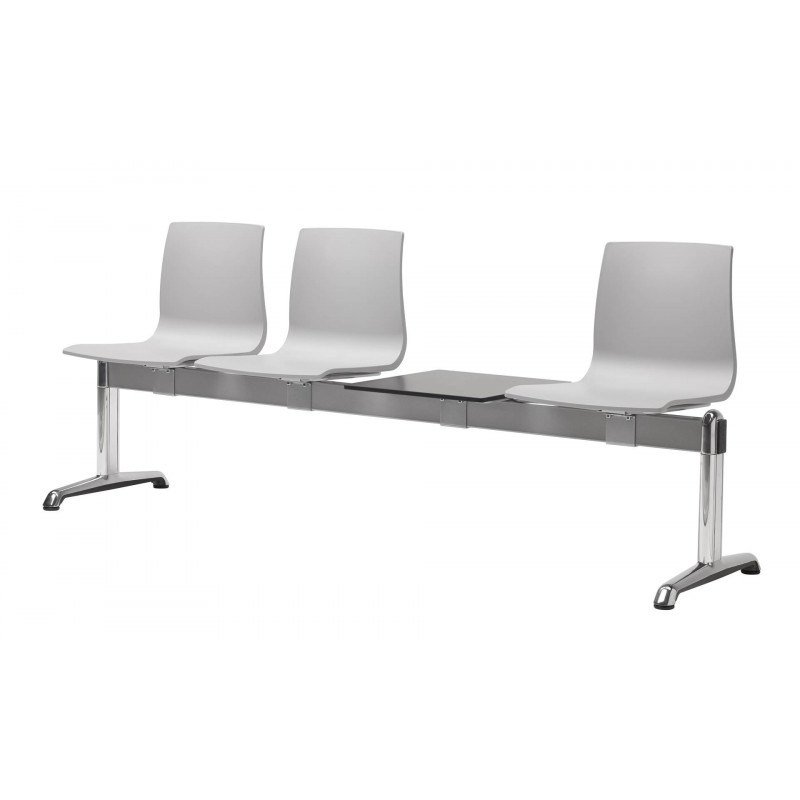 Banc d'attente ignifugé Bench Alice 3 chaises et 1 tablette - Scab design Banc d'attente ignifugé Bench Alice 3 chaises et 1 tablette - Scab design