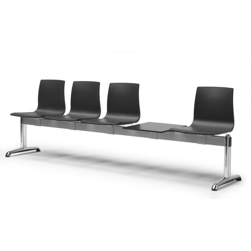 Banc d'attente ignifugé Bench Alice 4 chaises et 1 tablette - Scab design Banc d'attente ignifugé Bench Alice 4 chaises et 1 tablette - Scab design