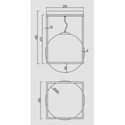 Petit semi plafonnier 1L Desigual en métal et verre 30cm - Mantra