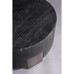 Table basse ronde COALS en acacia massif noir - Dutchbone