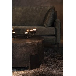 Table basse ronde COALS en acacia massif noir - Dutchbone