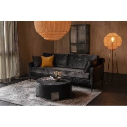 Table basse ronde COALS en acacia massif noir - Dutchbone