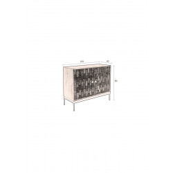 Buffet en bois de manguier 2 portes sculptées CHISEL - Dutchbone