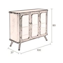 Buffet industriel en métal DENZA - Dutchbone