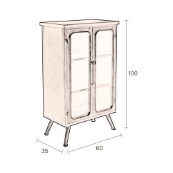 Vitrine industriel en métal DENZA - Dutchbone