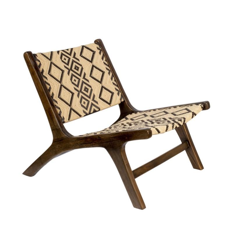 Fauteuil lounge ethnique LANDA tressé - Dutchbone Fauteuil lounge ethnique LANDA tressé - Dutchbone