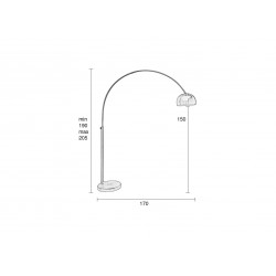 Lampadaire design en arc Metal BOW XXL 204cm - Boite à design