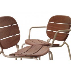 Lot de 2 chaises de jardin avec accoudoirs SiSi Bois