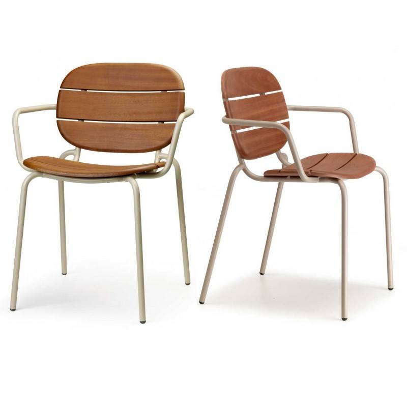 Lot de 2 chaises de jardin avec accoudoirs SiSi Bois Lot de 2 chaises de jardin avec accoudoirs SiSi Bois