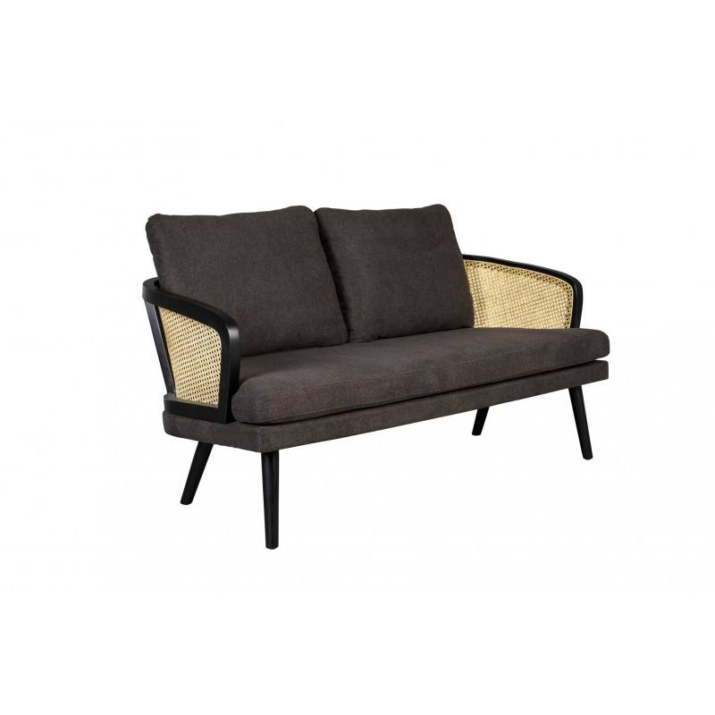 Canapé tissu et rotin naturel Manou 150 cm - Dutchbone Canapé tissu et rotin naturel Manou 150 cm - Dutchbone