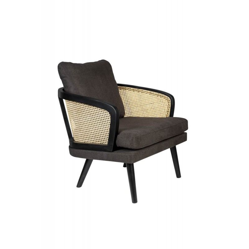 Fauteuil tissu et rotin naturel Manou - Dutchbone Fauteuil tissu et rotin naturel Manou - Dutchbone