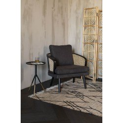 Fauteuil tissu et rotin naturel Manou - Dutchbone