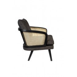 Fauteuil tissu et rotin naturel Manou - Dutchbone