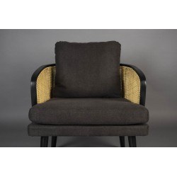 Fauteuil tissu et rotin naturel Manou - Dutchbone