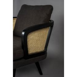 Fauteuil tissu et rotin naturel Manou - Dutchbone