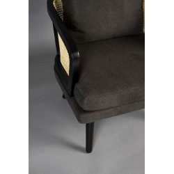 Fauteuil tissu et rotin naturel Manou - Dutchbone