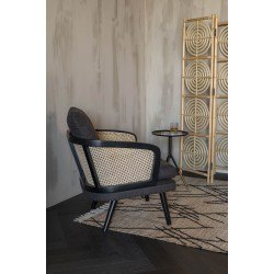 Fauteuil tissu et rotin naturel Manou - Dutchbone