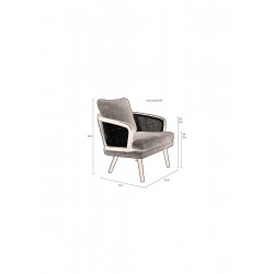 Fauteuil tissu et rotin naturel Manou - Dutchbone