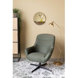 Fauteuil de salon en tissu Yuki vert